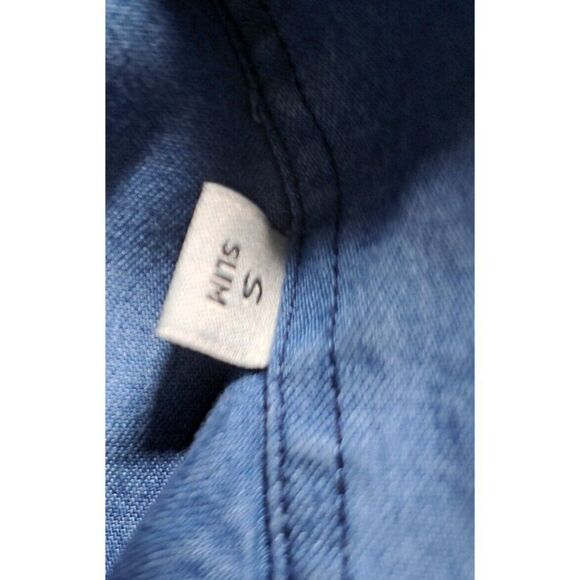 NN07 No Nationality Shirt  Blue Chambray Palk Slim Fit  Tencel ‎ Men's Small - Picture 9 of 10